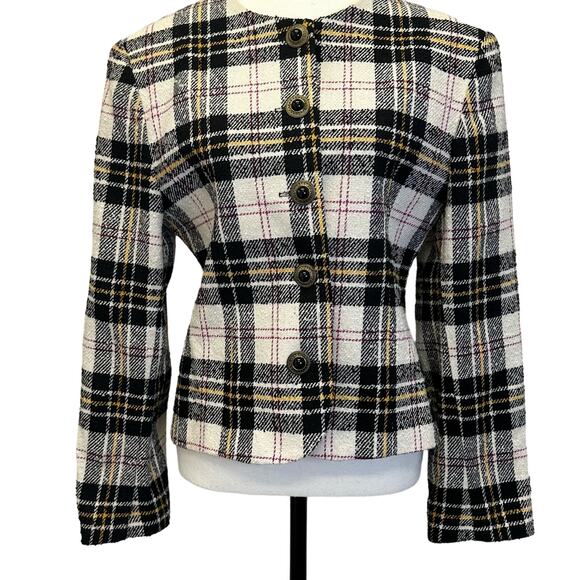 Vintage SWEETBRIAR Women’s Plaid Blazer Size 10 - Wool Blend - Made in USA - Picture 1 of 7